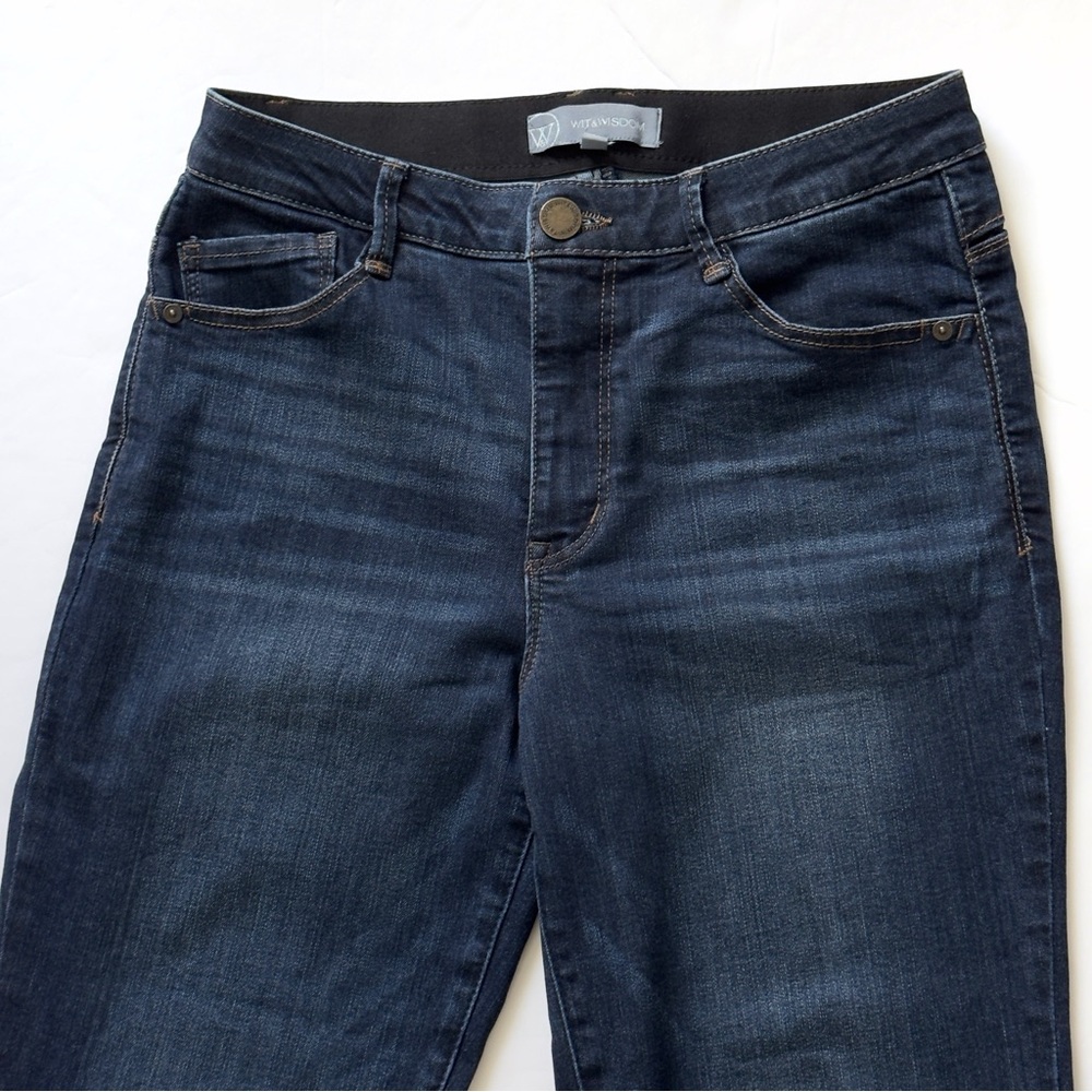 Wit Wisdom Ab Solution Skinny Jeans Womens 8 Dark Wash Stretch Mid Rise Denim - Picture 2 of 10